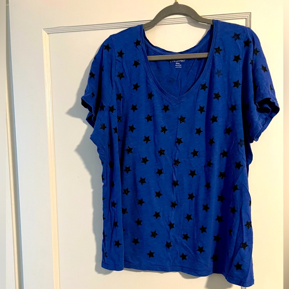 Shimmer black star T-shirt